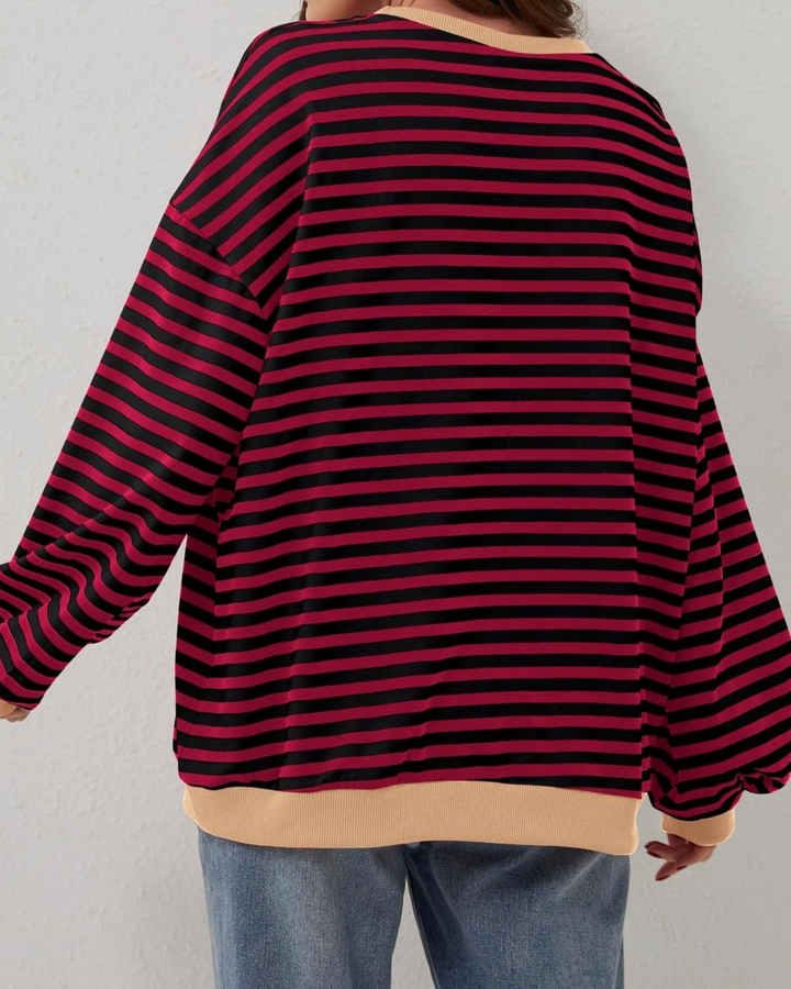 LUA - OVERSIZED STRIPED LONG SLEEVE SWEATSHIRT