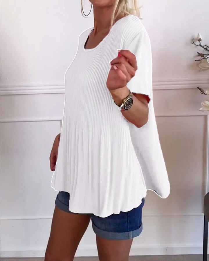 ANERA - PLAIN PLEATED BLOUSE