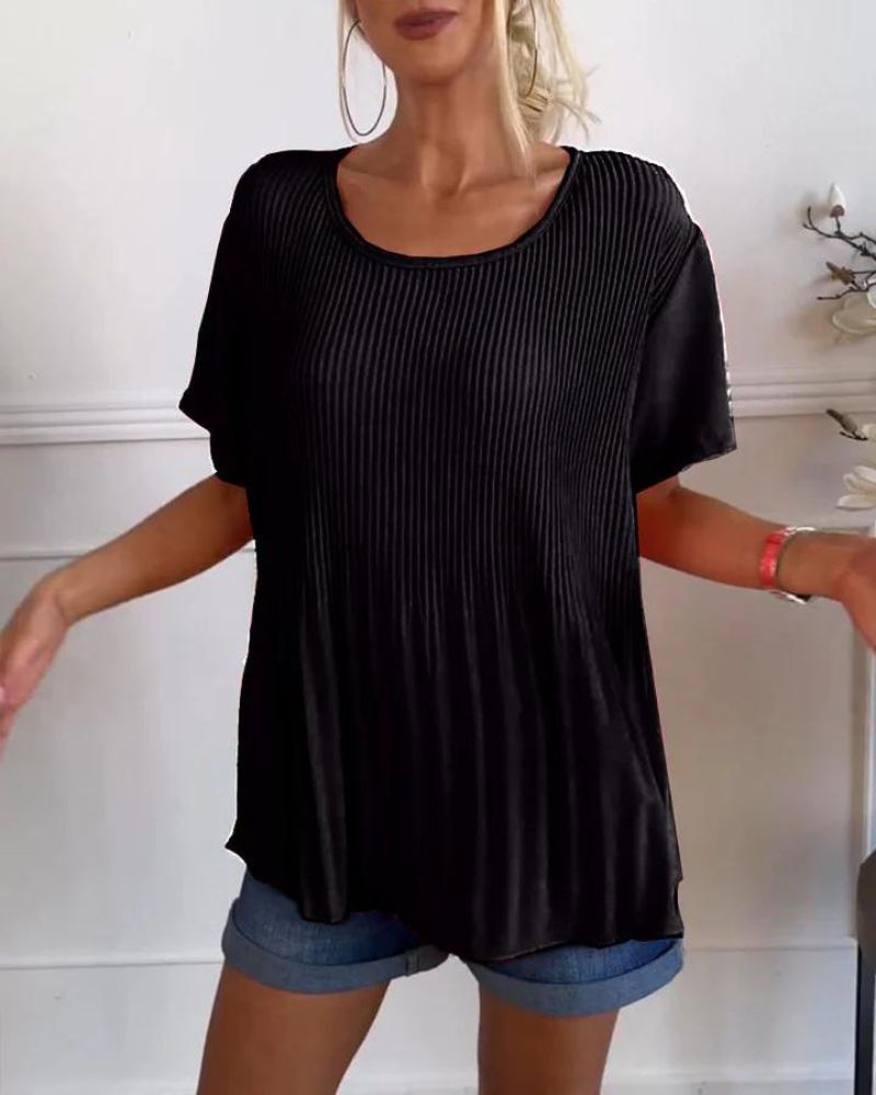 ANERA - PLAIN PLEATED BLOUSE