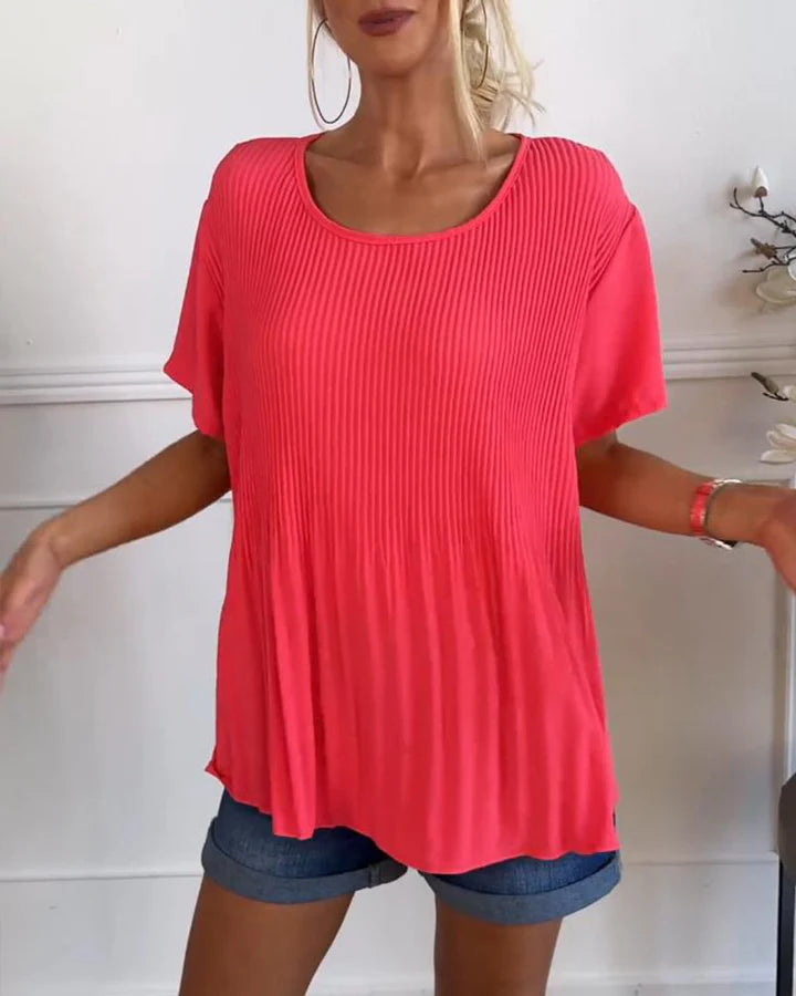 ANERA - PLAIN PLEATED BLOUSE