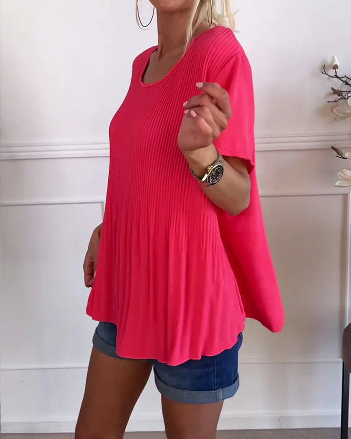ANERA - PLAIN PLEATED BLOUSE