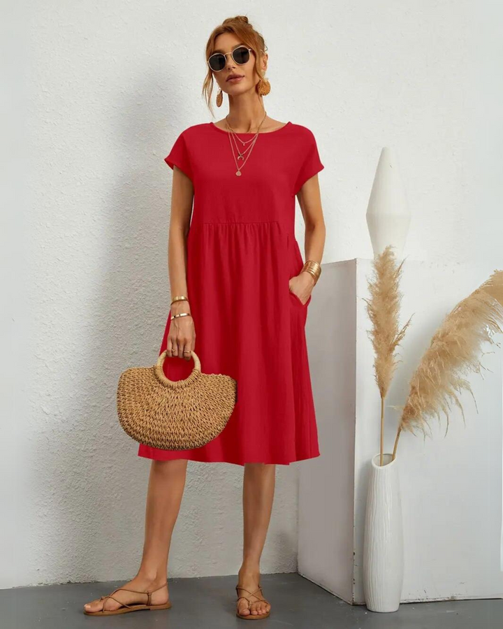 MILLA - O-NECK CASUAL SUMMER LOOSE FIT DRESS