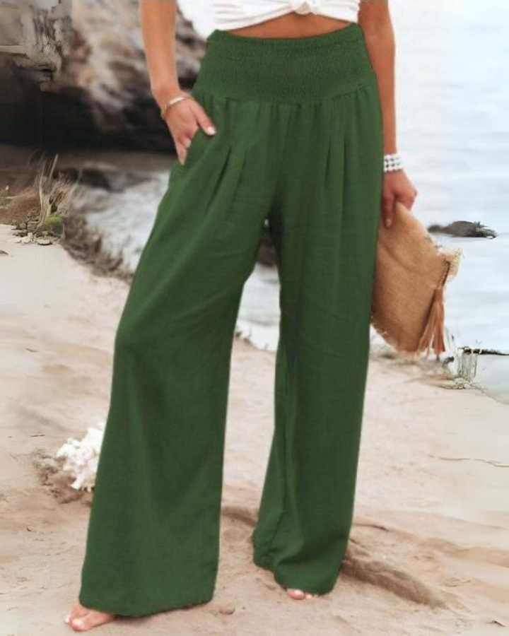 Ubud -High waist cotton linen pants