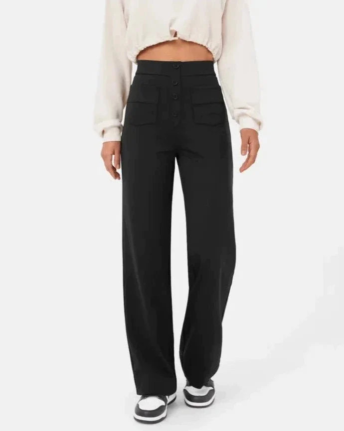 ANDY - High-waisted elastic casual pants